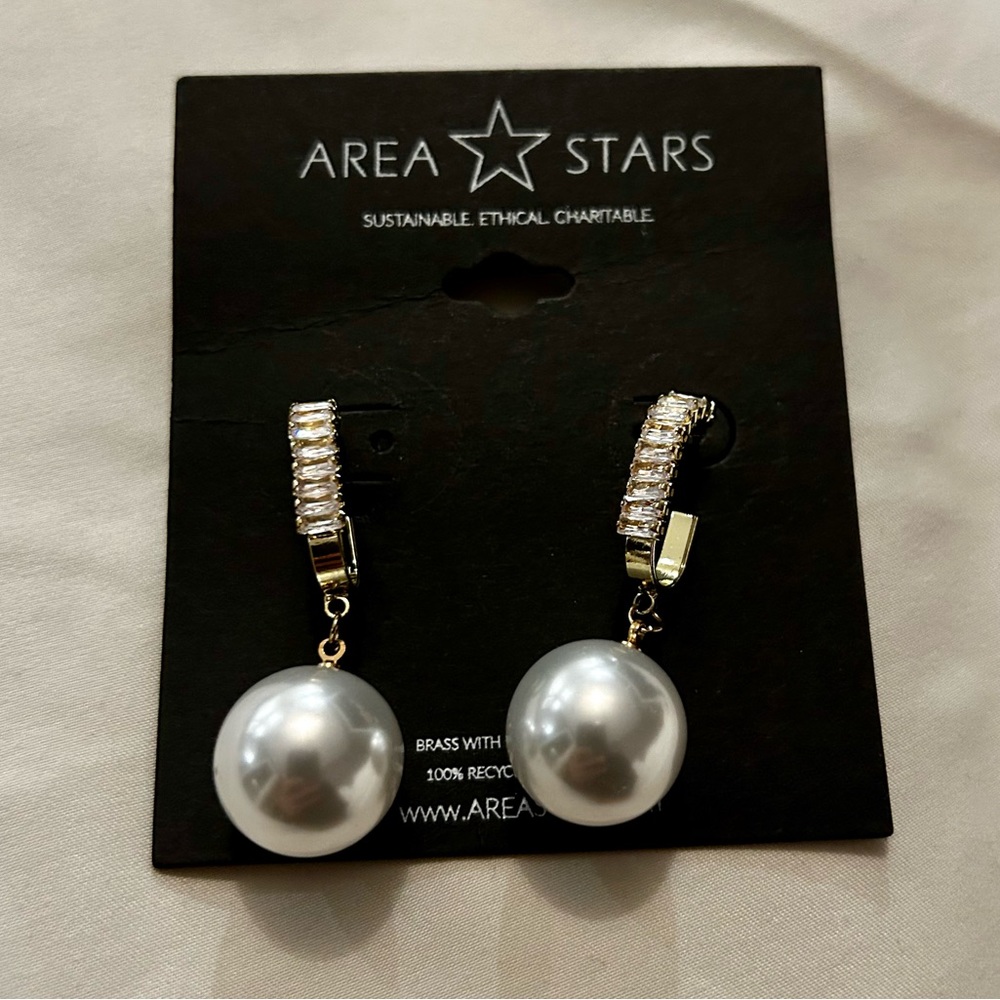 14k Plated Gold Pearl Earrings